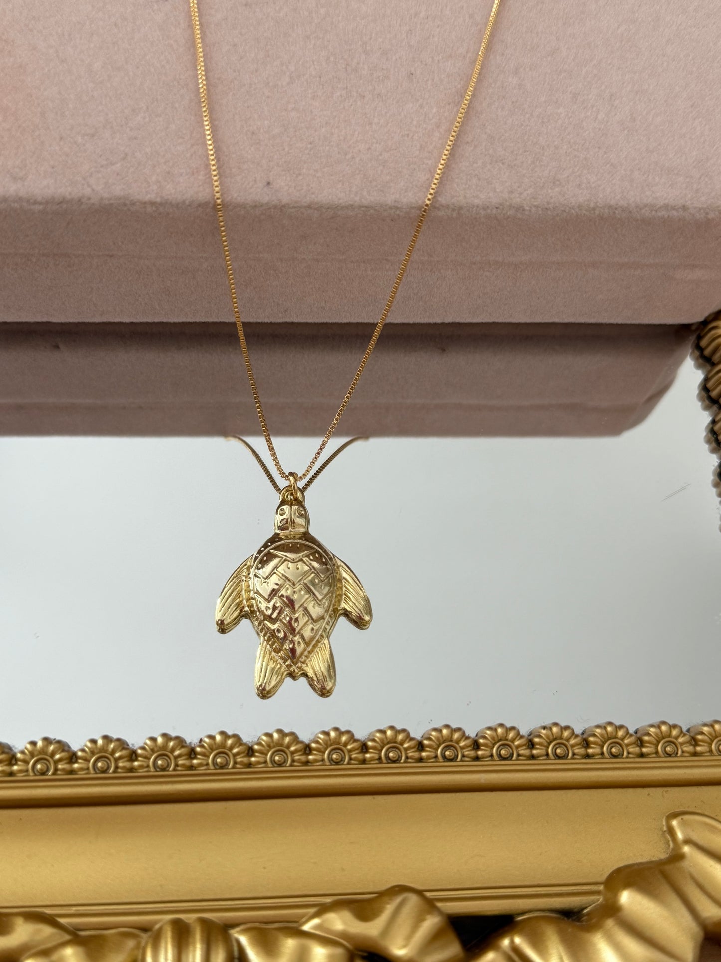 Colgante tortuga 🐢 XL baño en oro 18k