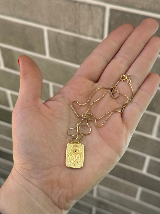 Colgante Fatima enchape oro 18k