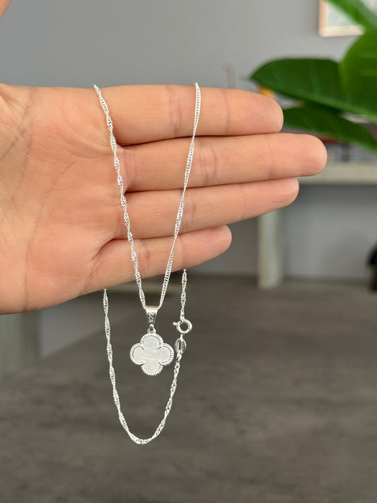 Colgante Vancleff blanco  plata ley 925 ☘️