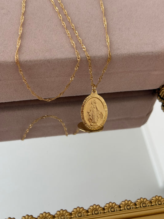 Virgen milagrosa baño 18k