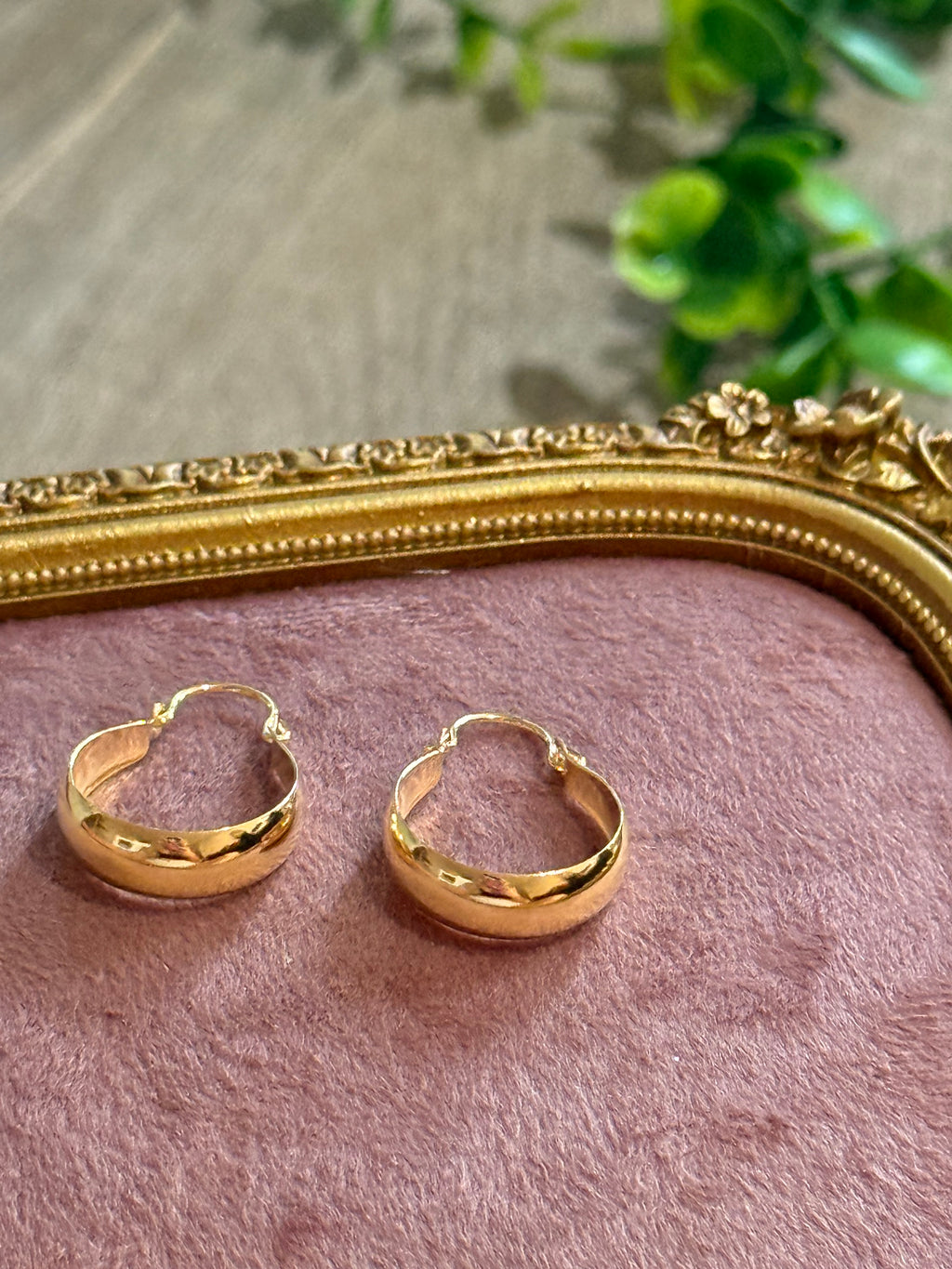 Aritos de bote oro laminado18k