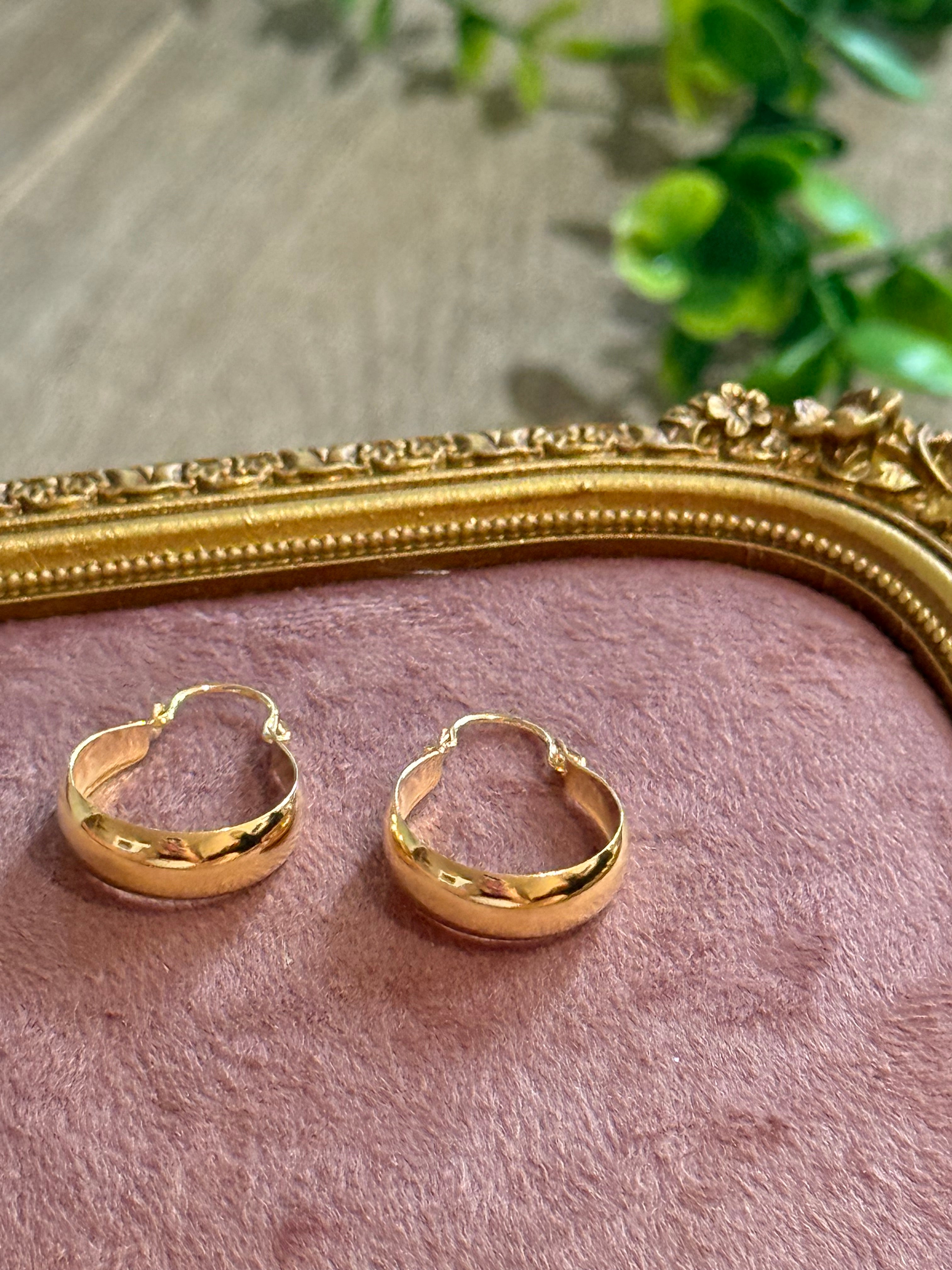 Aritos de bote oro laminado18k