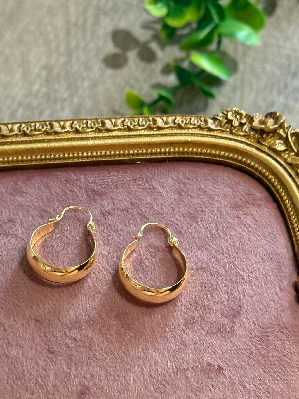 Aritos de bote oro laminado18k