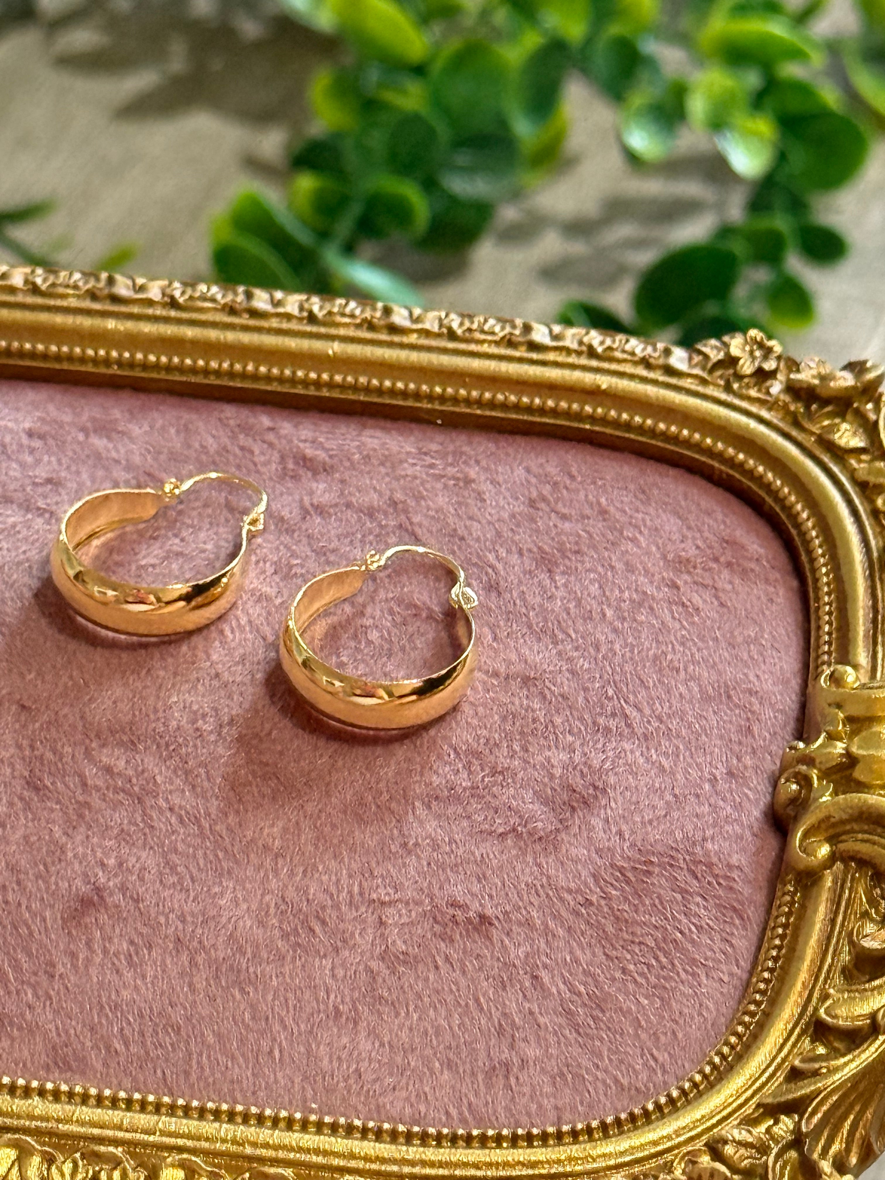 Aritos de bote oro laminado18k