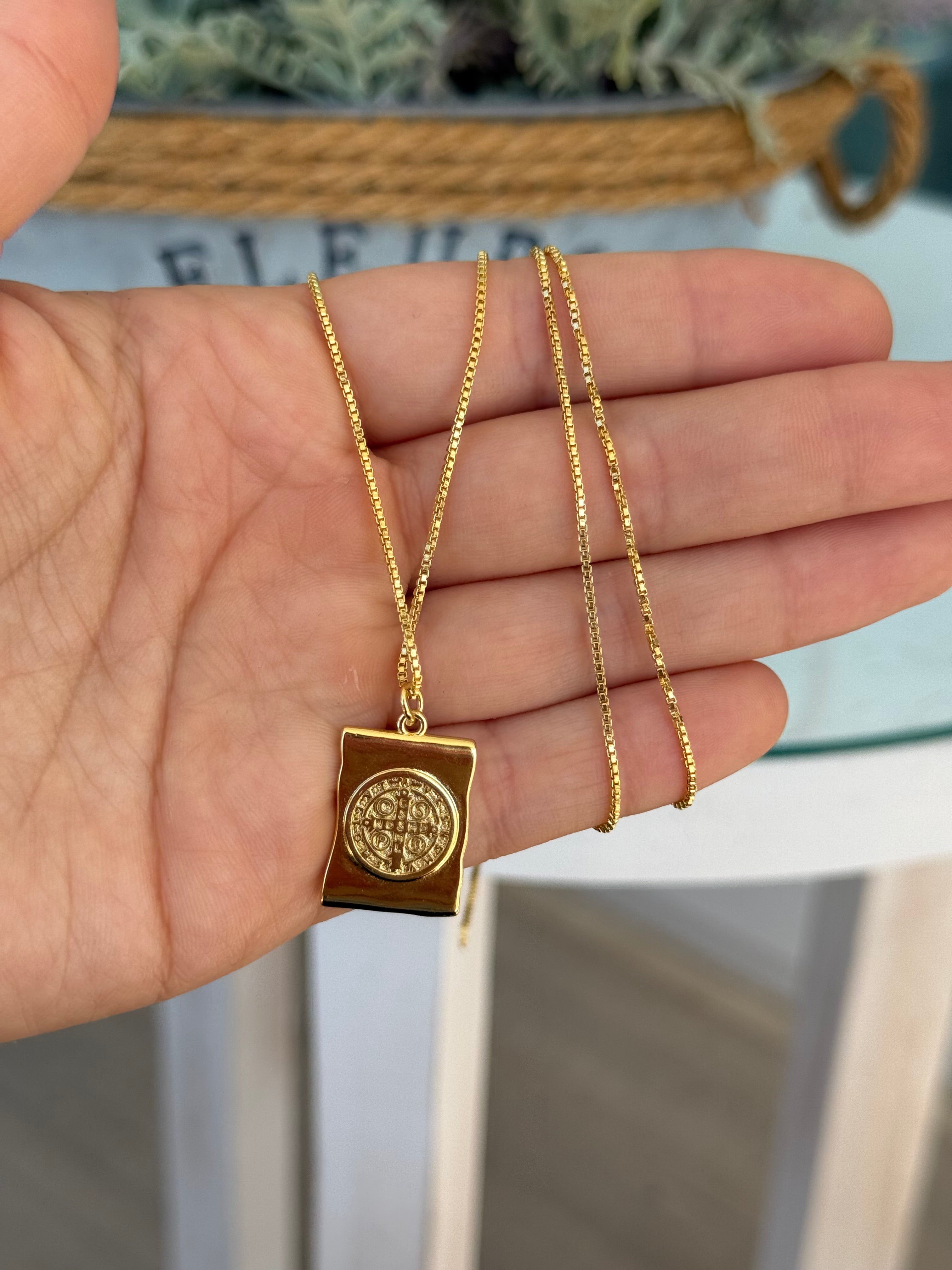 San expedito baño en oro 18k