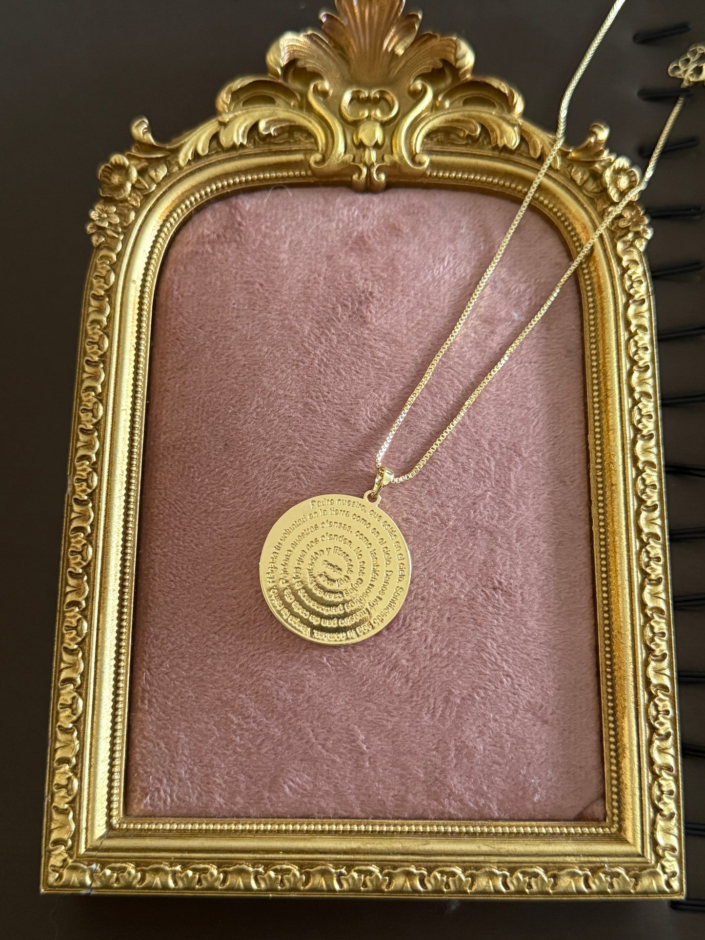 ✨Colgante padre nuestro con  oro laminado 18k xxl ✨