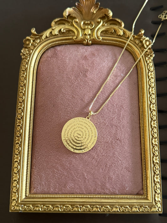 ✨Colgante padre nuestro con  oro laminado 18k xxl ✨