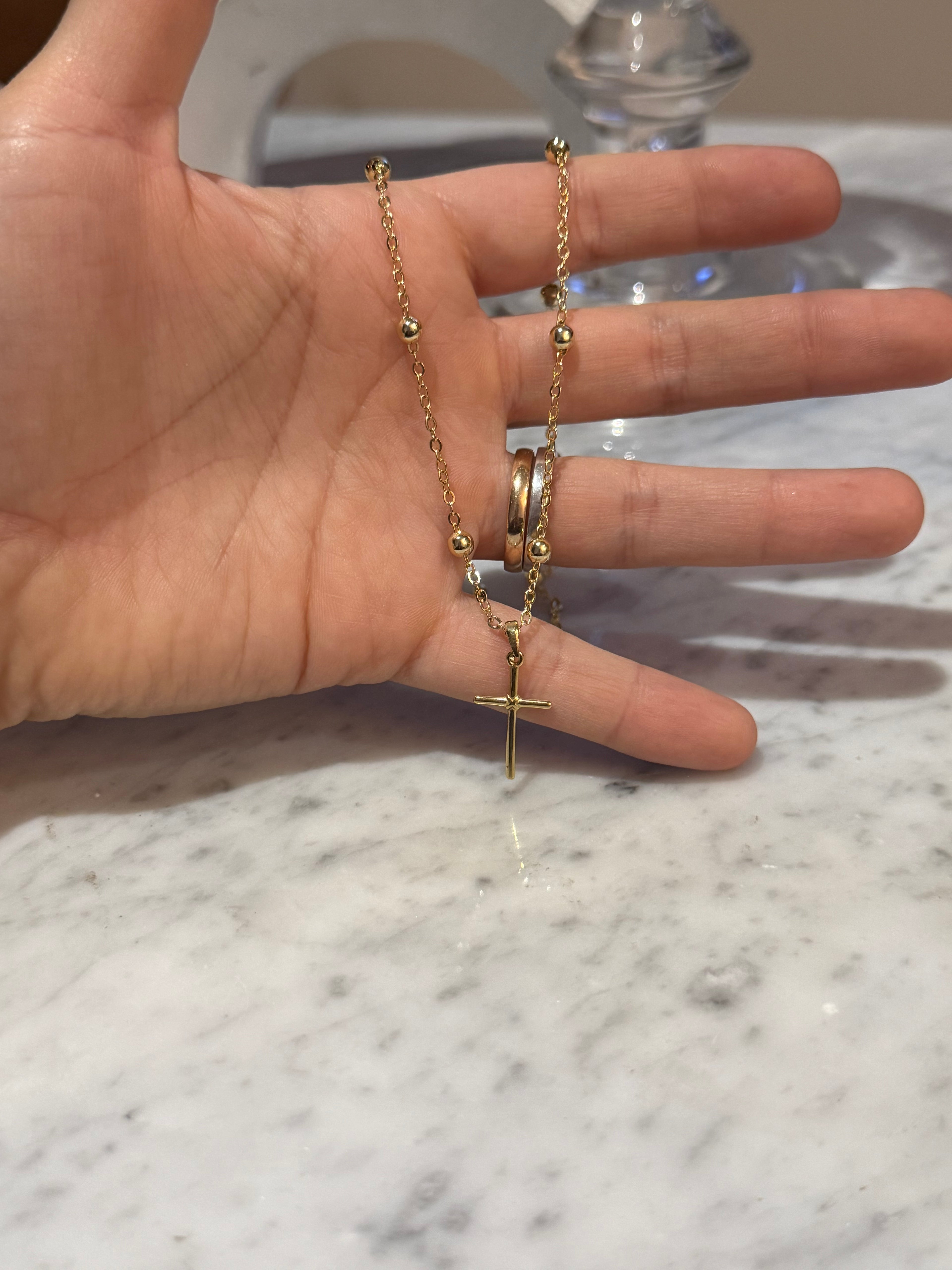Rosario baño en oro 18k