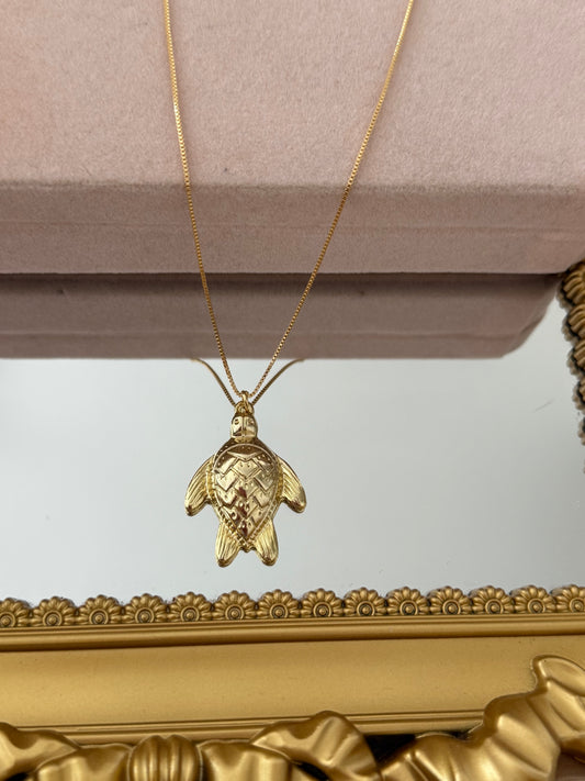 Colgante tortuga 🐢 XL baño en oro 18k