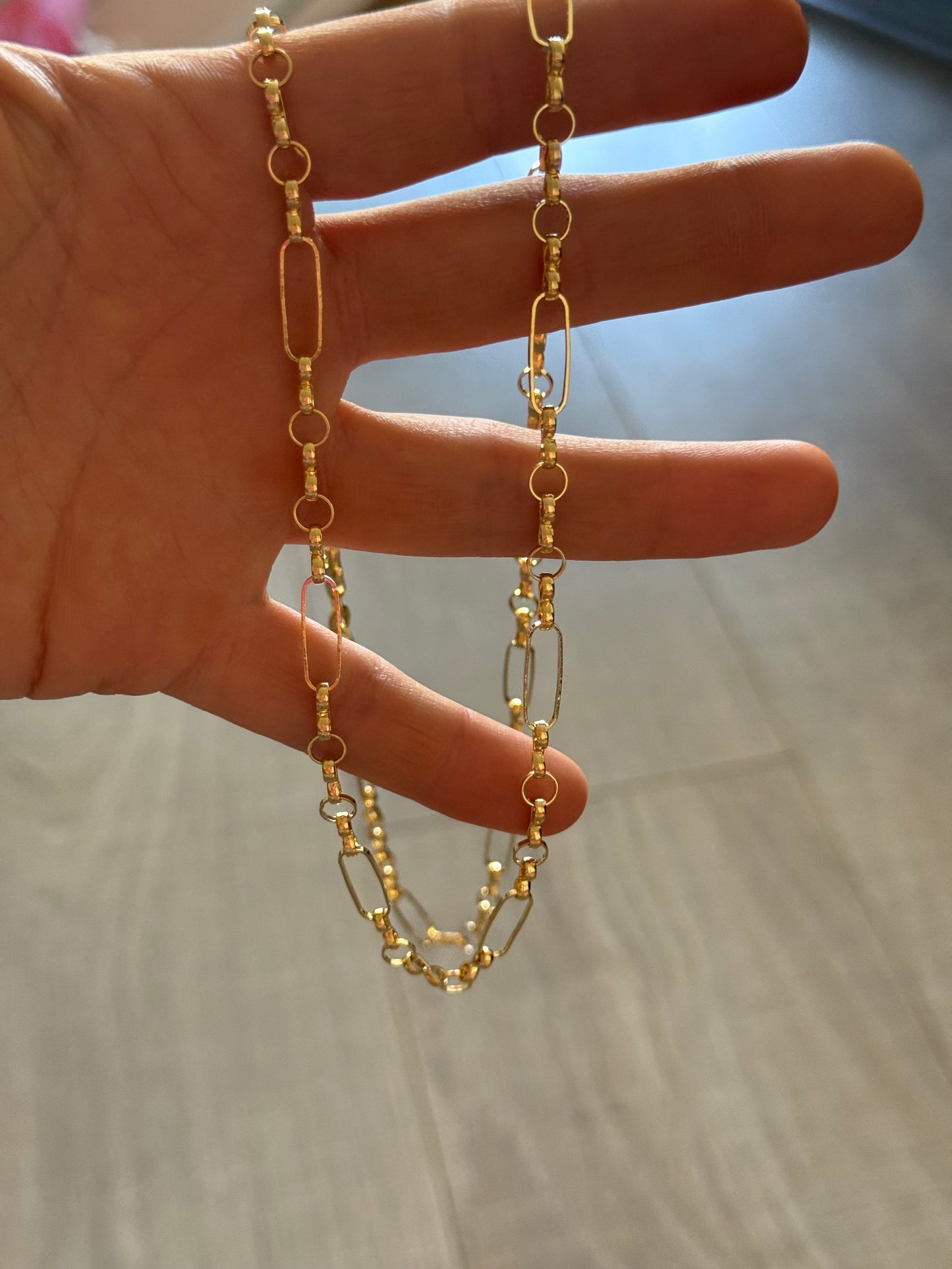 Cadena rolo facetado 18k